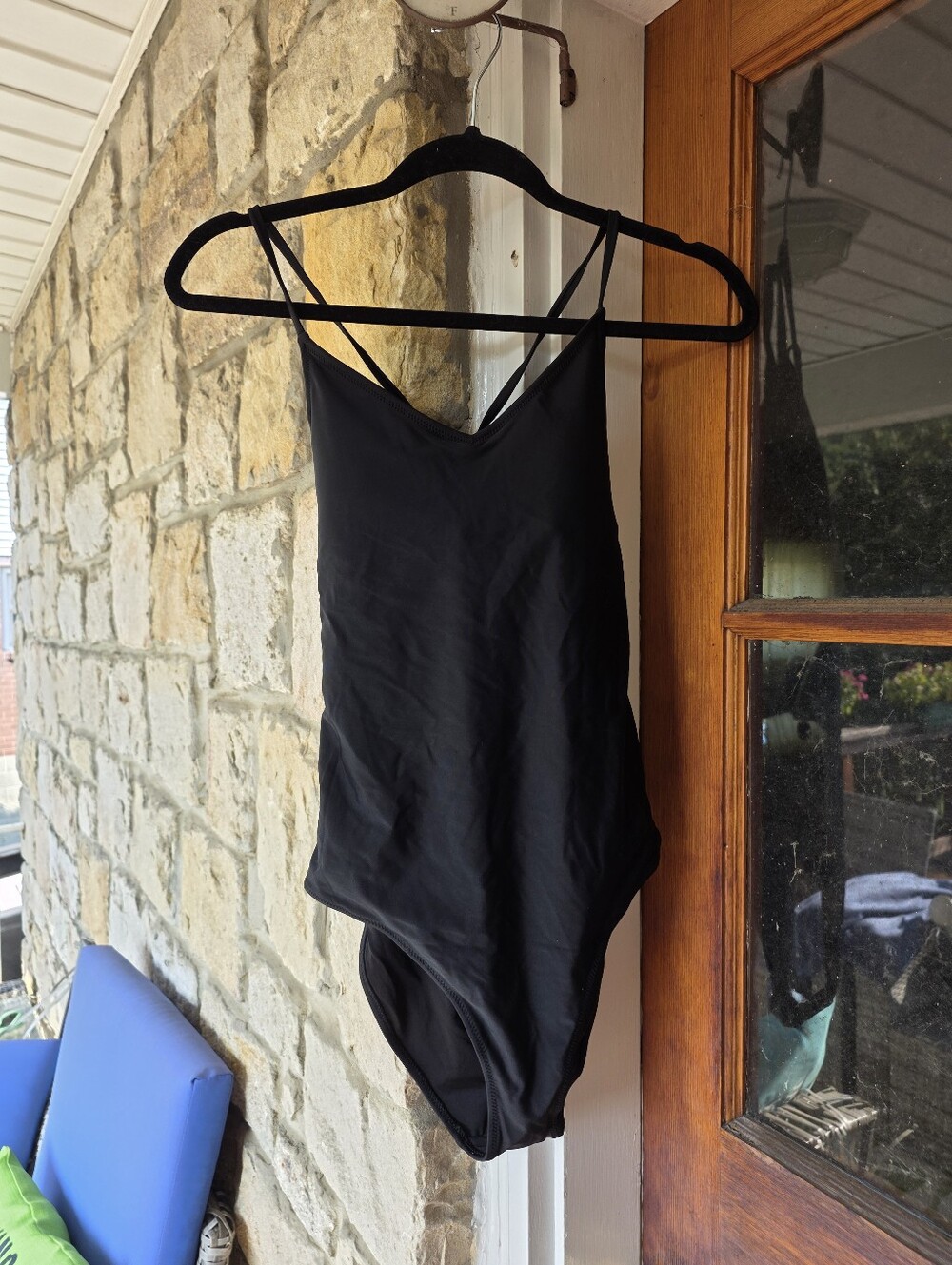 Aerie Black Women's One Piece Crisscross Back Swimsuit